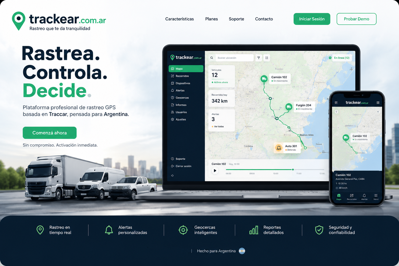 Panel de gesti&oacute;n de localizaci&oacute;n Trackear